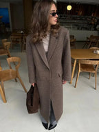 WOMEN'S WOOL BLEND SHOULDER PAD COAT SOLELII