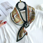 SATIN SILK PRINT NECKERCHIEF SCARF Test