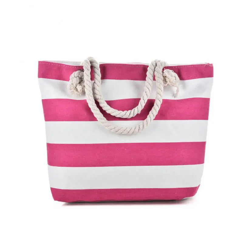 LARGE STRIPED BEACH BAG