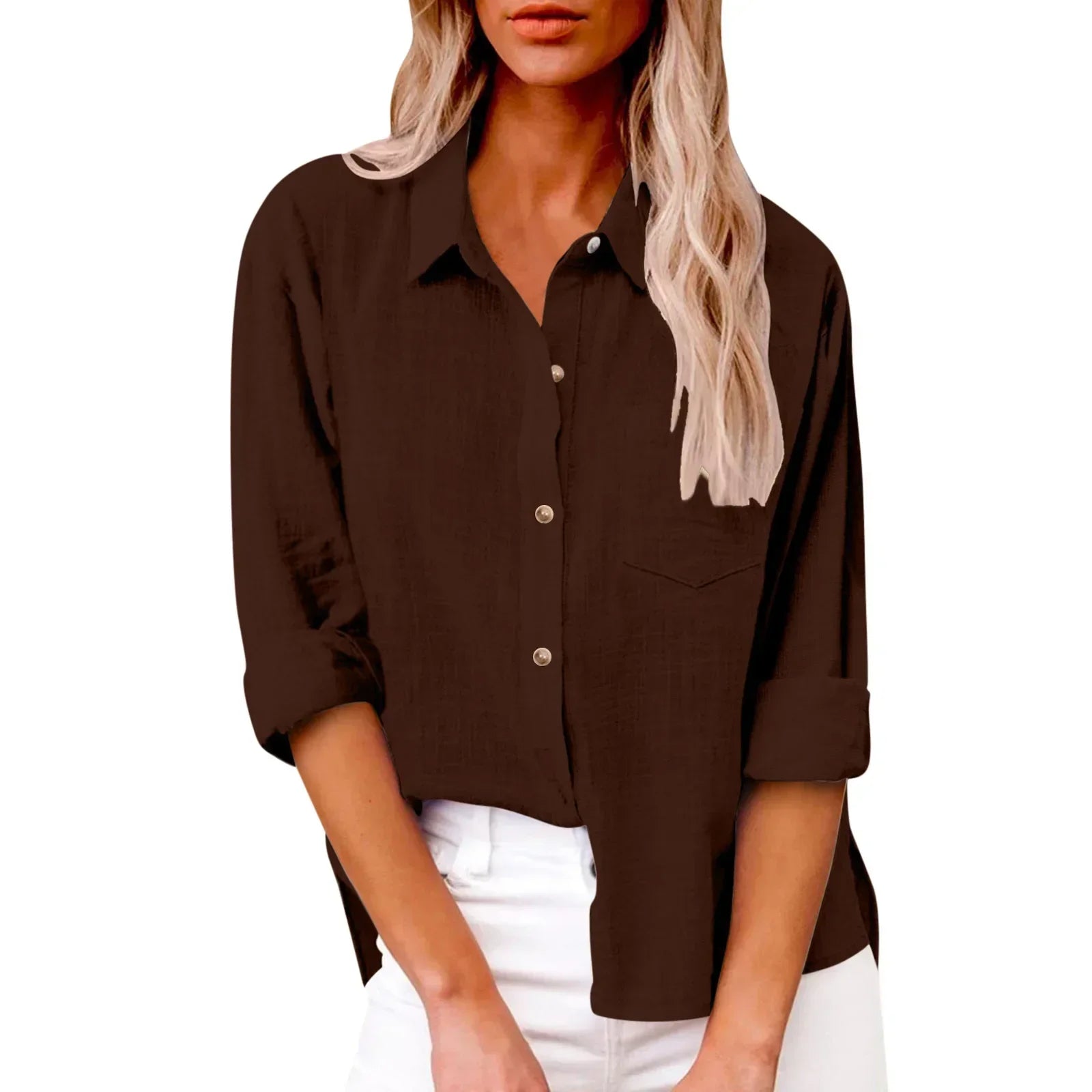 COTTON LINEN LONG SLEEVE TOP