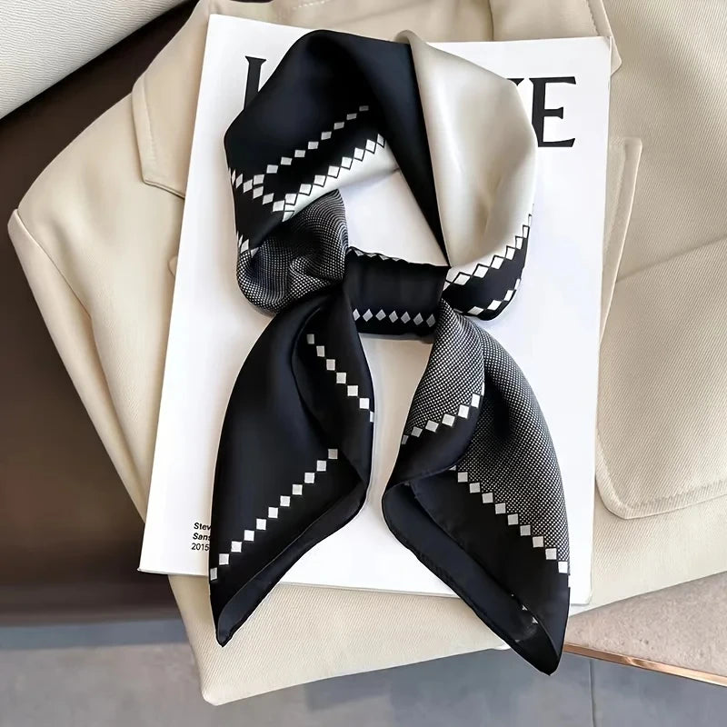NORDIC STYLE FAUX SILK SQUARE SCARF
