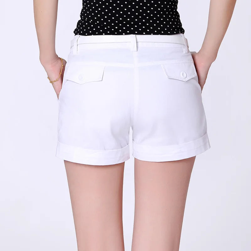 BREATHABLE HIGH-WAISTED COTTON SUMMER SHORTS