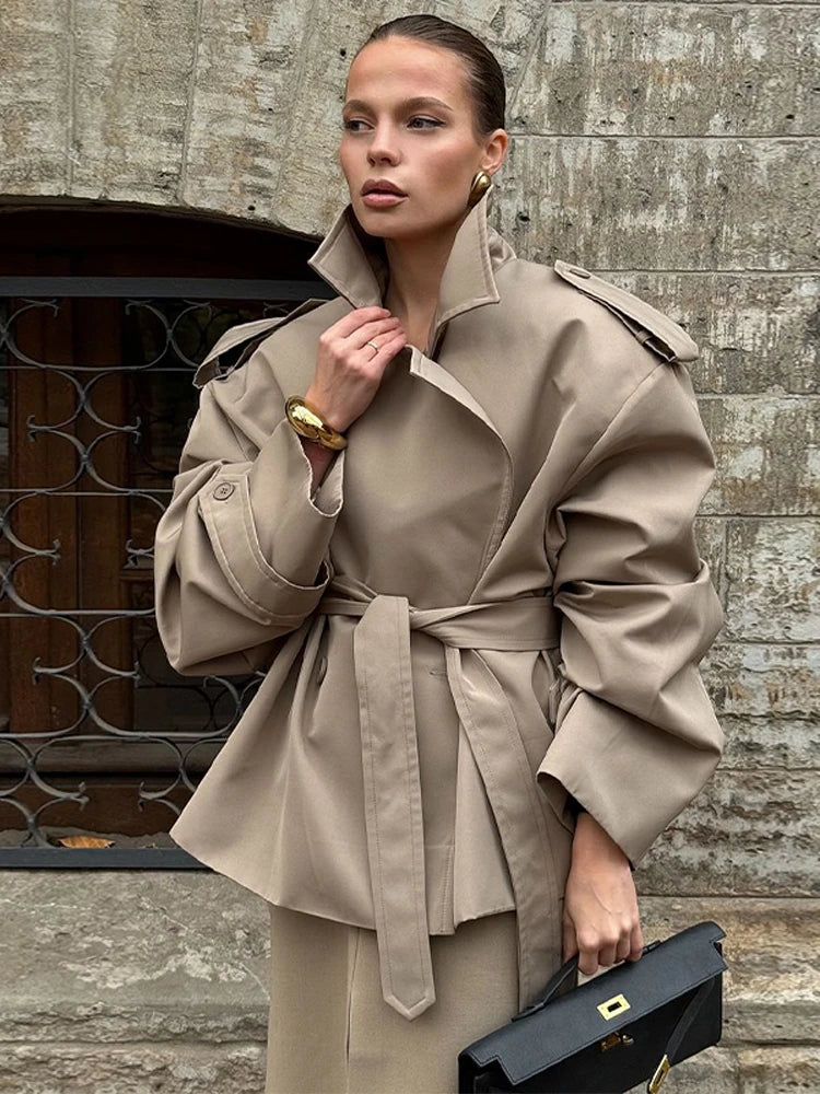 WOMEN'S CROPPED TRENCH COAT