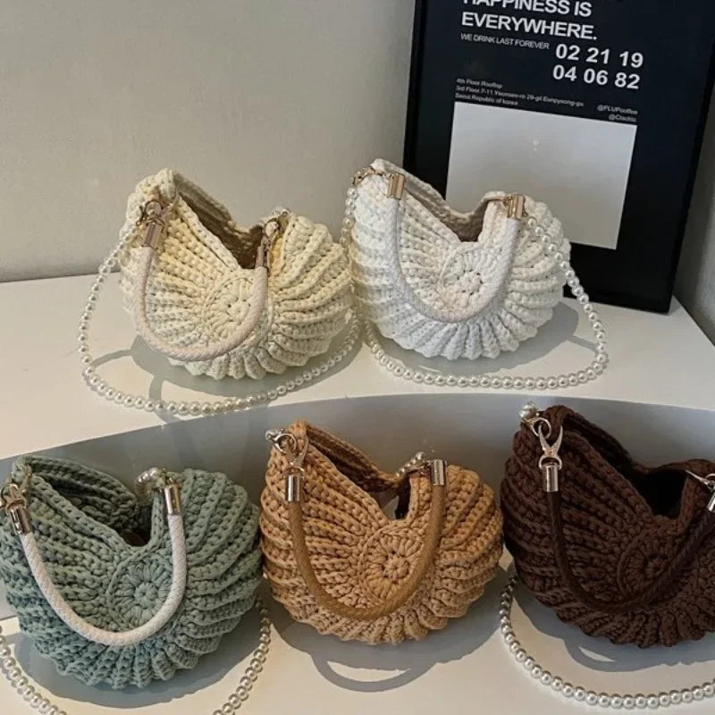 CREATIVE CONCH SHAPE CROCHET SHOULDER BAG