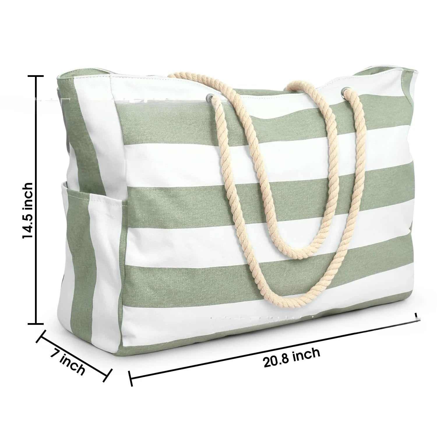 STRIPED CANVAS BEACH STORAGE BAG