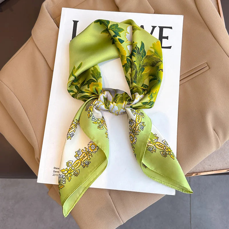 SILK PLAID SQUARE SCARF