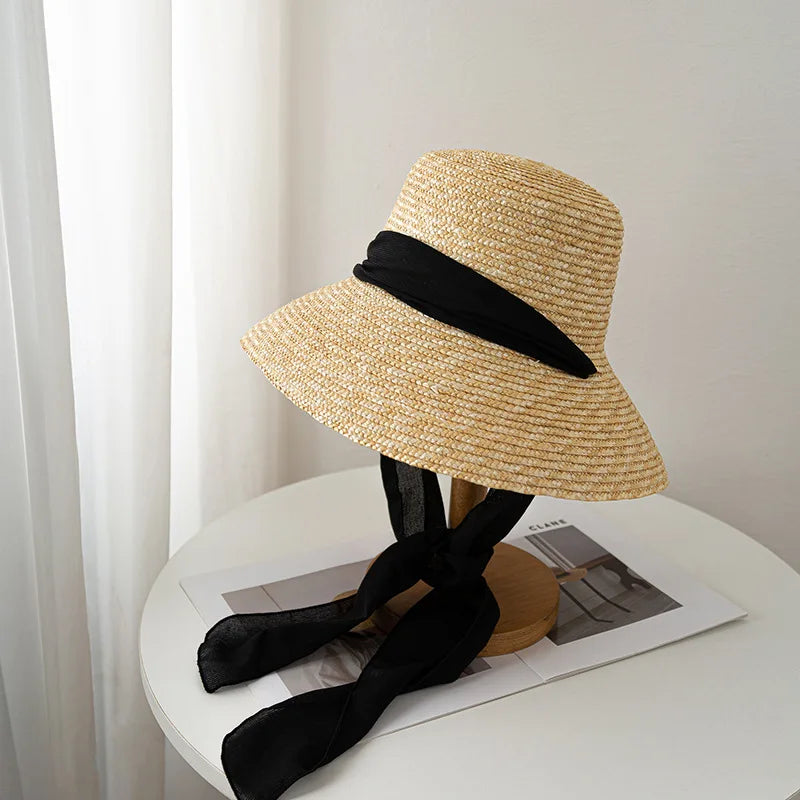 HEPBURN STYLE STRAW SUMMER HAT