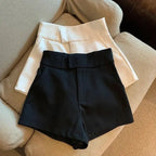 BLACK WOMEN'S SHORTS ELEGANT HIGH WAIST SOLELII