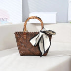 WOVEN BAMBOO-HANDLE CROCHET TOTE SOLELII