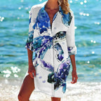 MARINE THEMED LOOSE LONG BLOUSE SOLELII