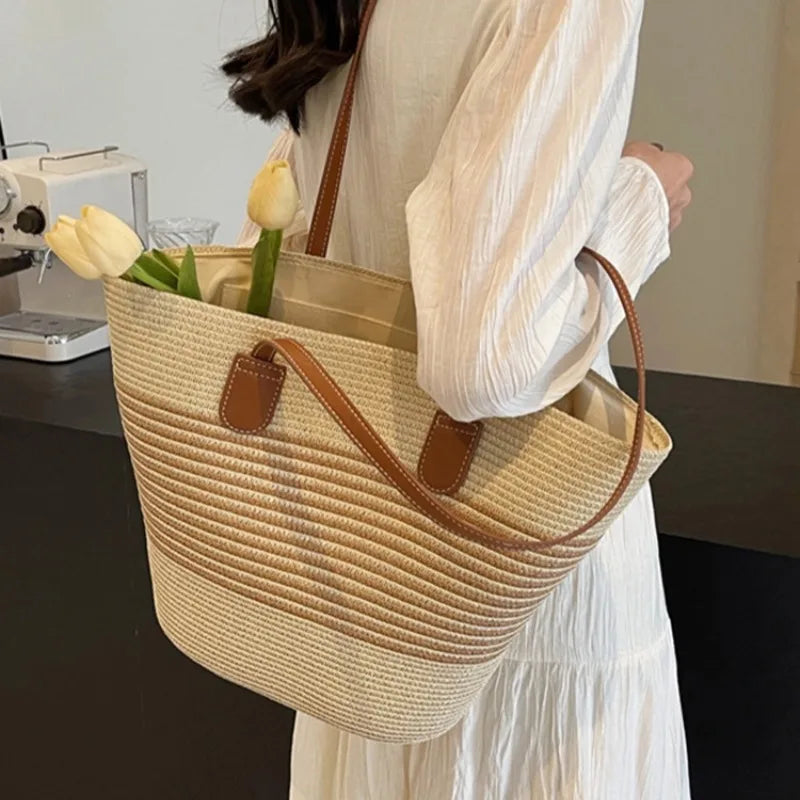 SUMMER STRAW SHOULDER BAG