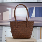 WOVEN BAMBOO-HANDLE CROCHET TOTE SOLELII