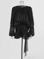 MINI A-LINE DRESS WITH LACE-UP DETAIL SOLELII