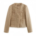 SHORT TWEED JACKET WITH FRONT BUTTONS SOLELII