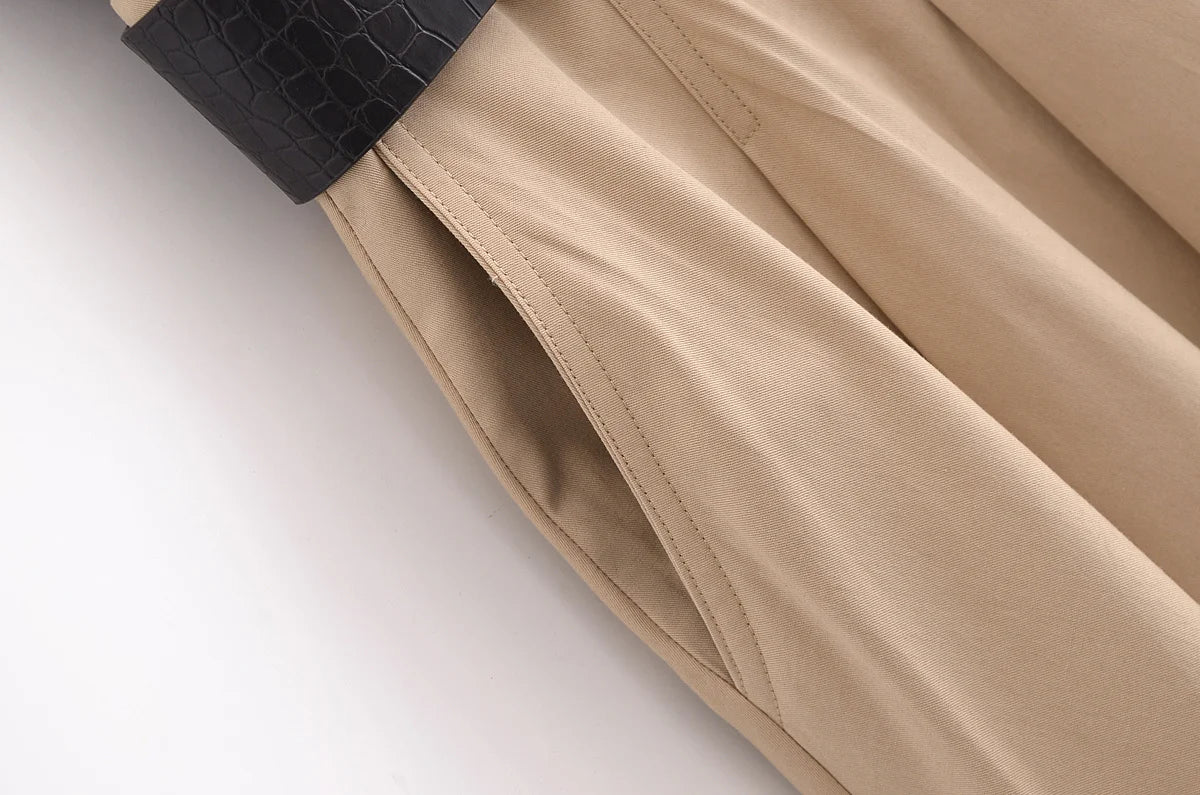 PATCHWORK PLEATED SLEEVELESS MIDI DRESS WITH BELT