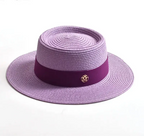 WOMEN’S STRAW SUN HAT WITH FLAT BRIM & RIBBON Test