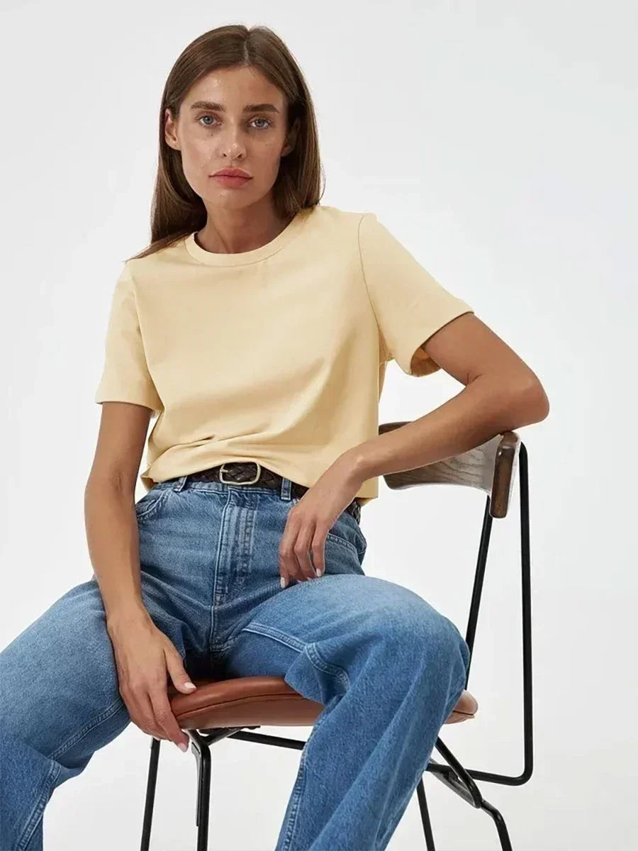 BASIC LOOSE COTTON SUMMER TEE