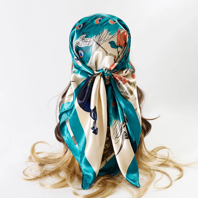 SATIN PRINT SQUARE SCARF