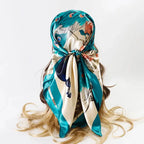 SATIN PRINT MULTIFUNCTIONAL SQUARE SCARF Test