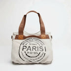 LETTER PRINT CANVAS TOTE BAG SOLELII