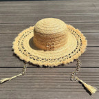 PANAMA HAT WITH PEARLS WIDE BRIM ANTI-UV Test