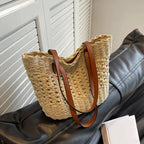 BOHEMIAN RATTAN WOVEN TOTE BAG SOLELII