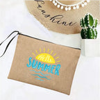 LINEN TRAVEL CLUTCH WITH ZIPPER SOLELII