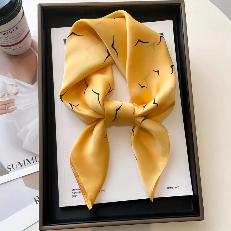 NORDIC STYLE FAUX SILK SQUARE SCARF