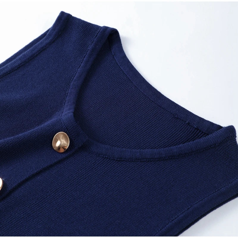 KNIT WAISTCOAT & MIDI SKIRT SET