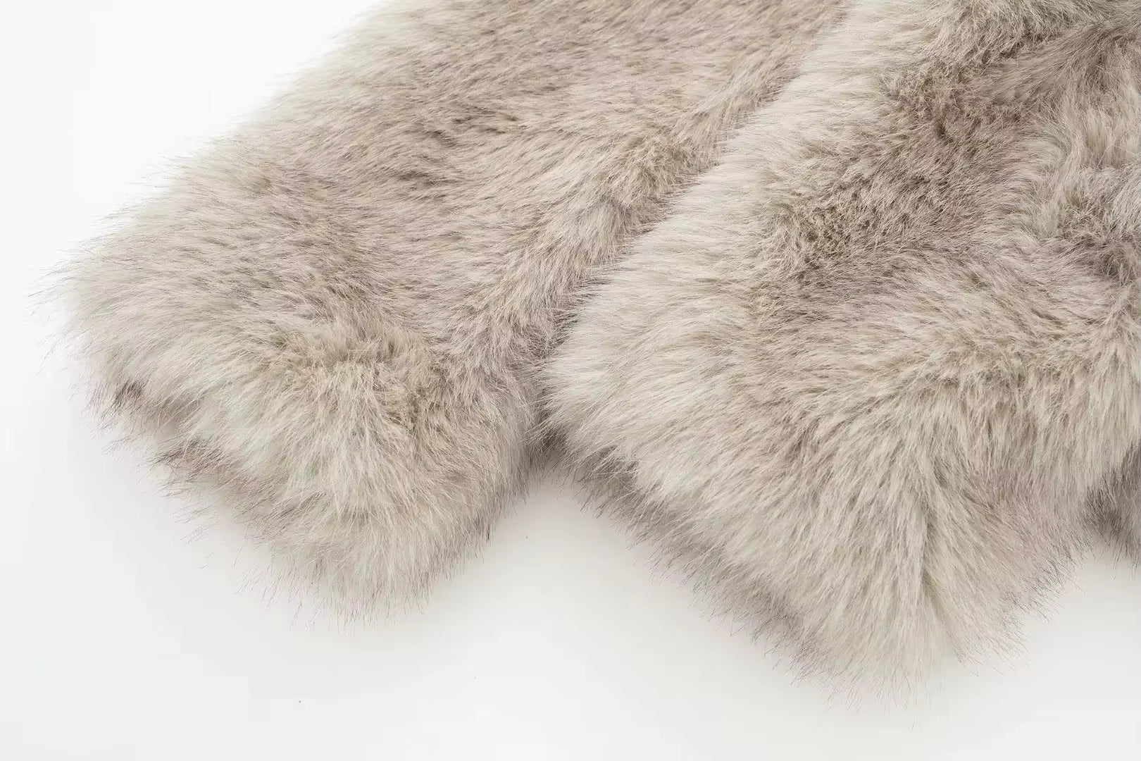 FAUX FUR COAT WITH LAPEL COLLAR
