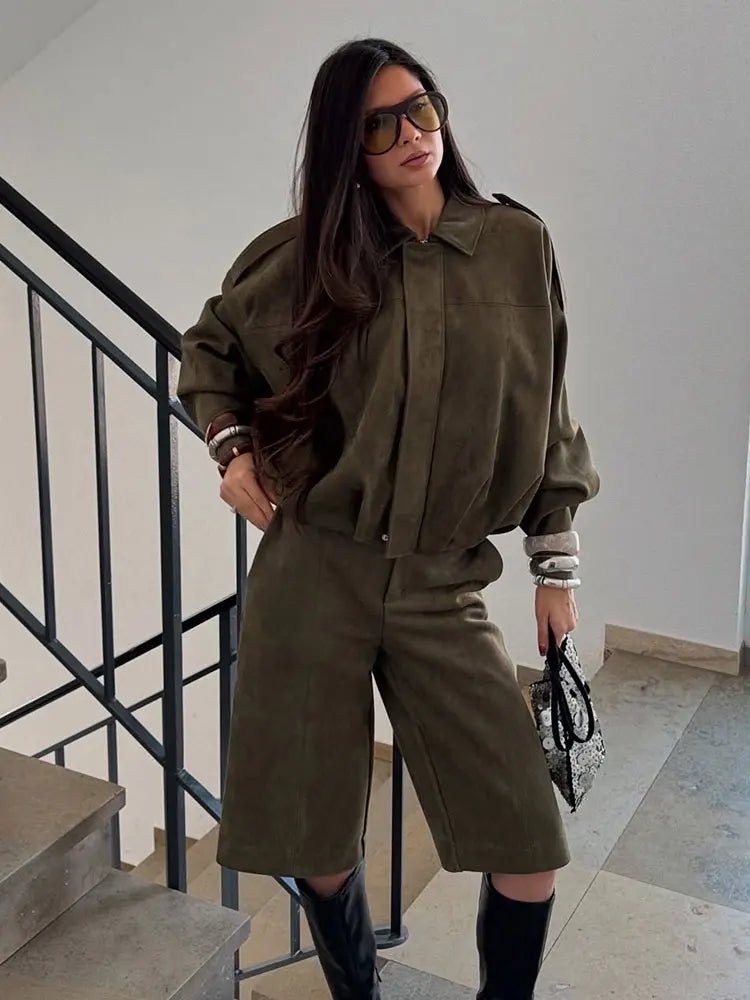 VINTAGE CASUAL SUEDE JACKET