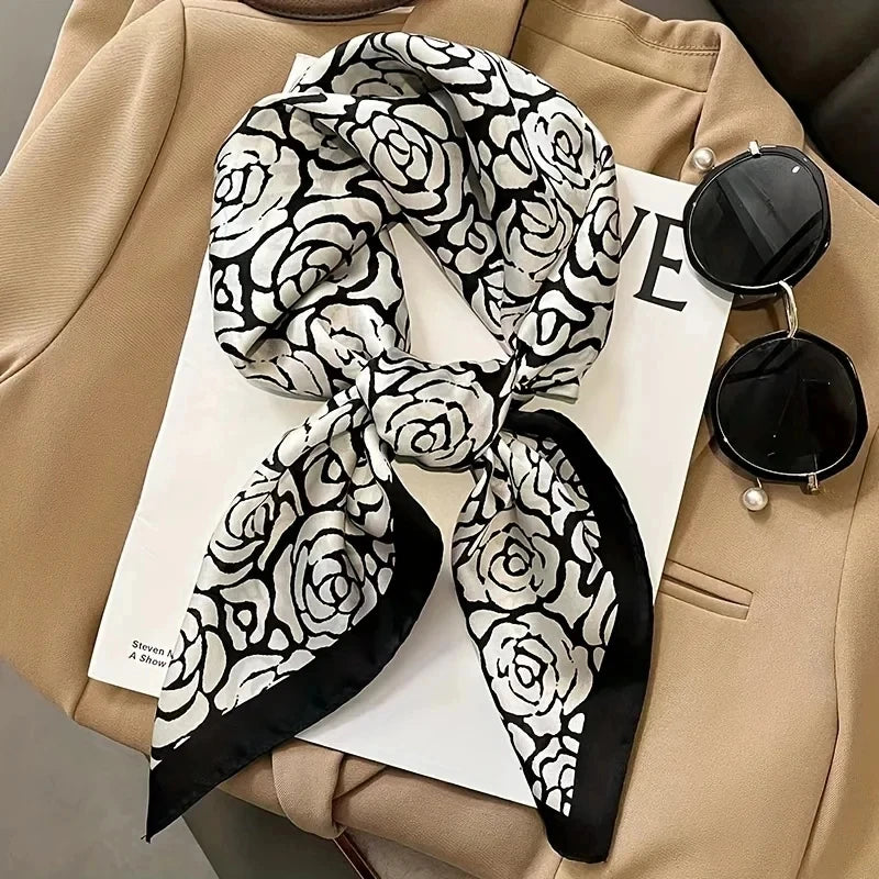 NORDIC STYLE FAUX SILK SQUARE SCARF