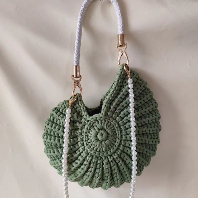 CREATIVE CONCH SHAPE CROCHET SHOULDER BAG