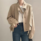 WOMEN'S SOLID COLOR CROPPED JACKET SOLELII