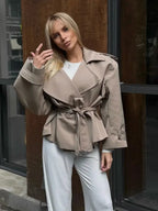 WOMEN'S CROPPED TRENCH COAT SOLELII