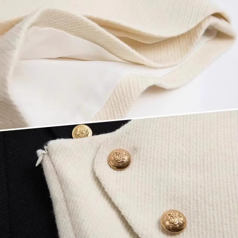 JUPE TAILLE HAUTE EN TWEED À LIGNE A
