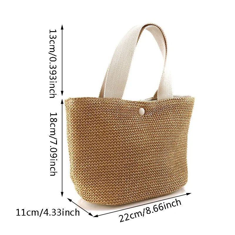 WOVEN STRAW BUCKET MESSENGER BAG