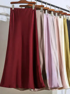 KOREAN SATIN FISHTAIL HIGH WAIST SKIRT SOLELII