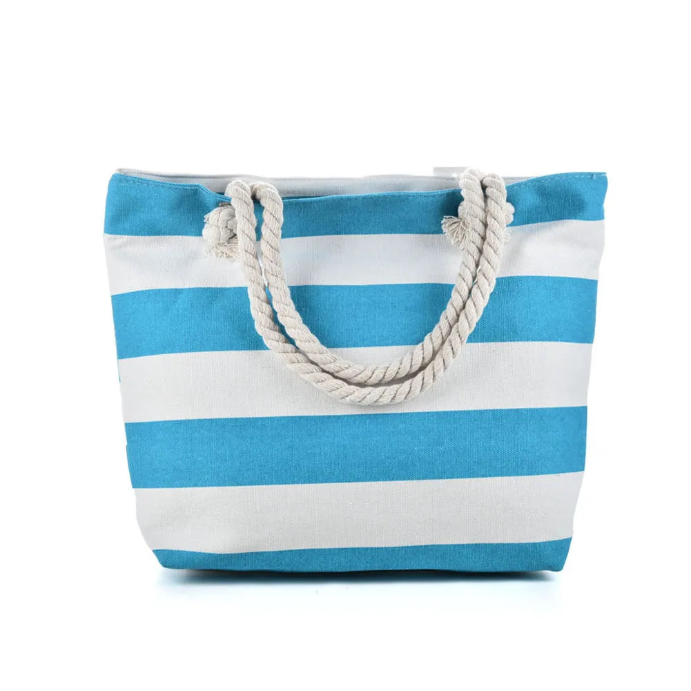 LARGE STRIPED BEACH BAG