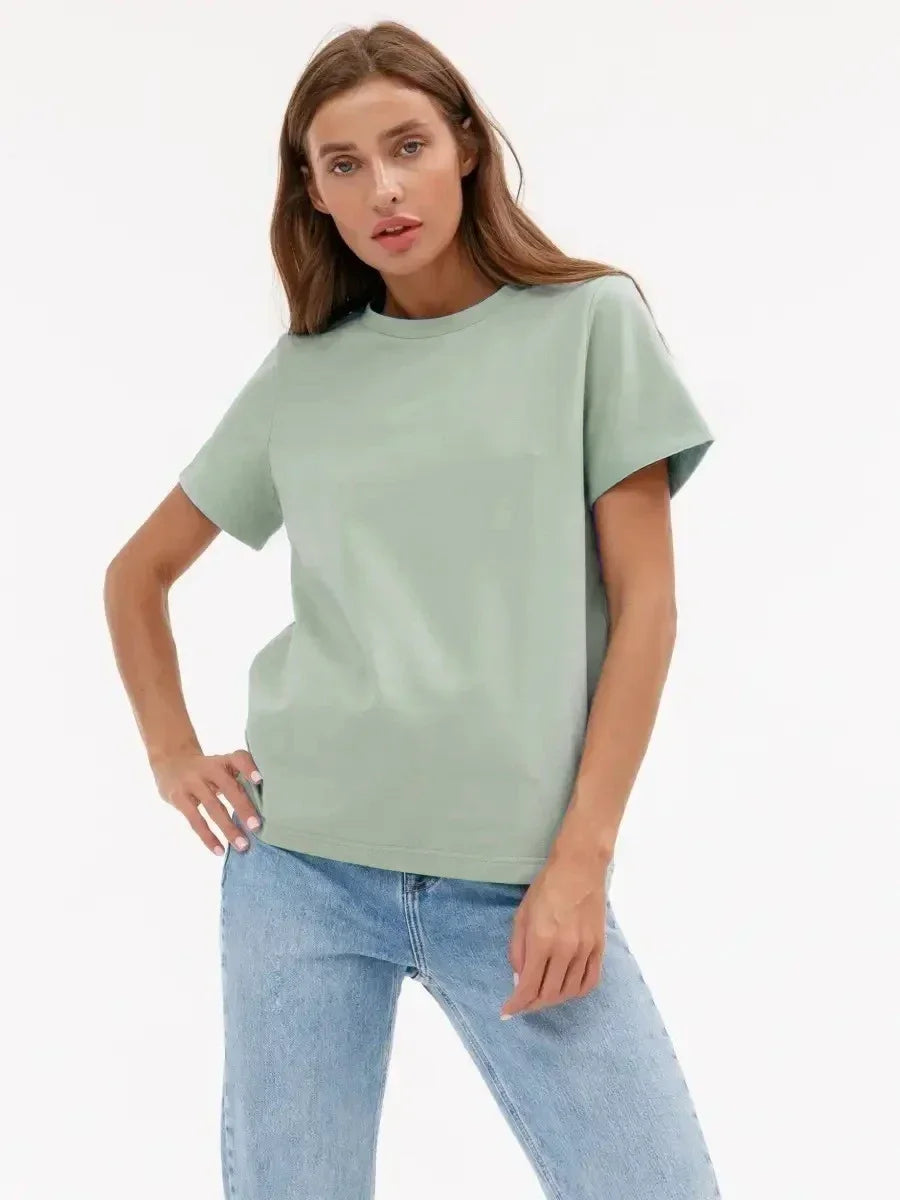 BASIC LOOSE COTTON SUMMER TEE