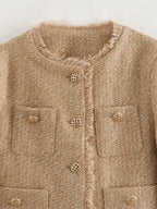 SHORT TWEED JACKET WITH FRONT BUTTONS SOLELII