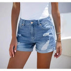 HIGH-WAISTED DENIM SHORTS SOLELII