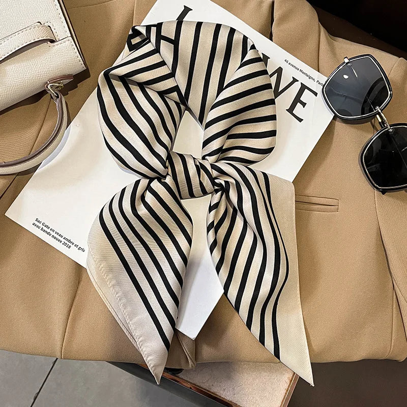 LUXURY PLAID SILK-LIKE SQUARE SCARF