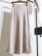 KOREAN SATIN FISHTAIL HIGH WAIST SKIRT SOLELII