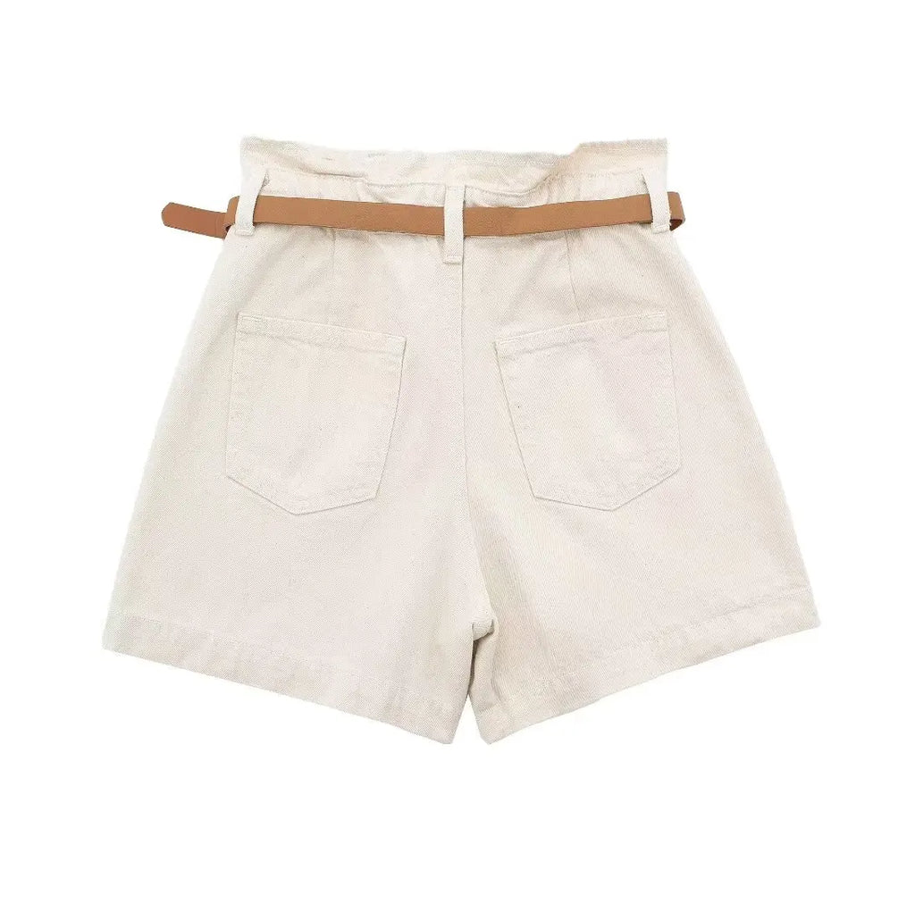 HIGH WAIST CASUAL SHORTS WITH BELT