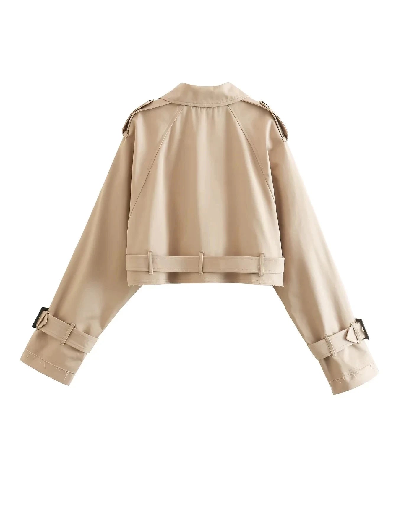 CROPPED DOUBLE-BREASTED TRENCH JACKET