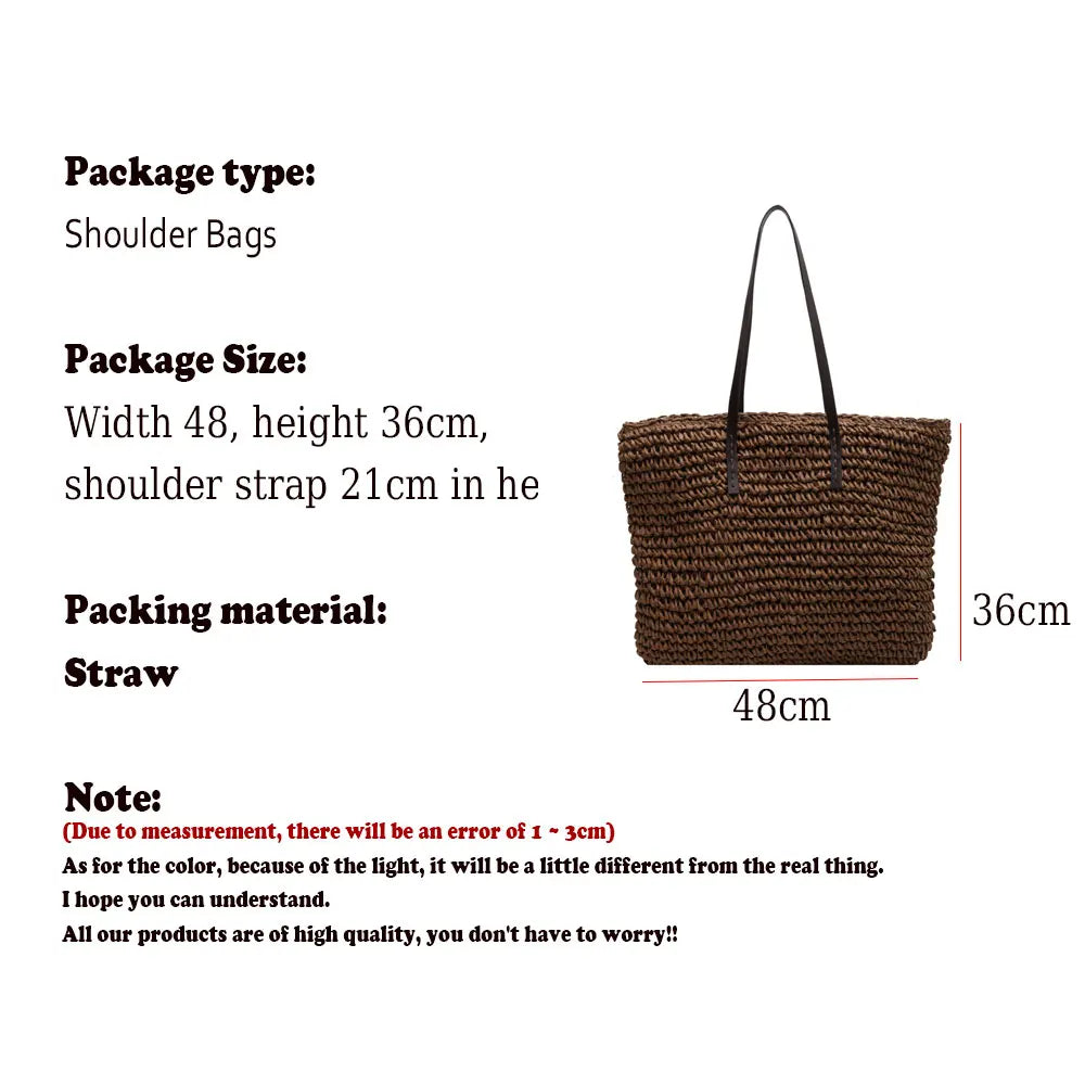 LUXURY STRAW WOVEN TOTE BAG