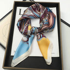 WOMEN'S SILK-LIKE SQUARE SCARF SOLELII