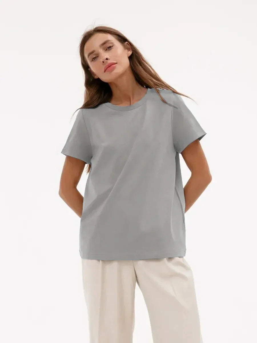 BASIC LOOSE COTTON SUMMER TEE