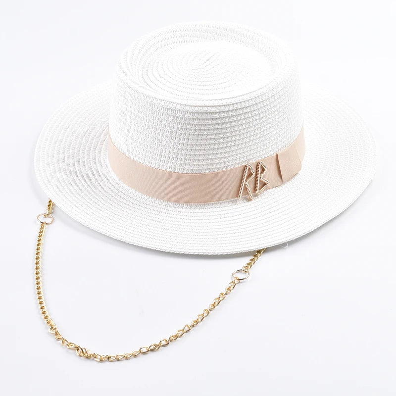 SUMMER STRAW HAT WITH RIBBON